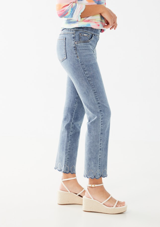 FDJ Girlfriend Ankle Jeans with Heart Details