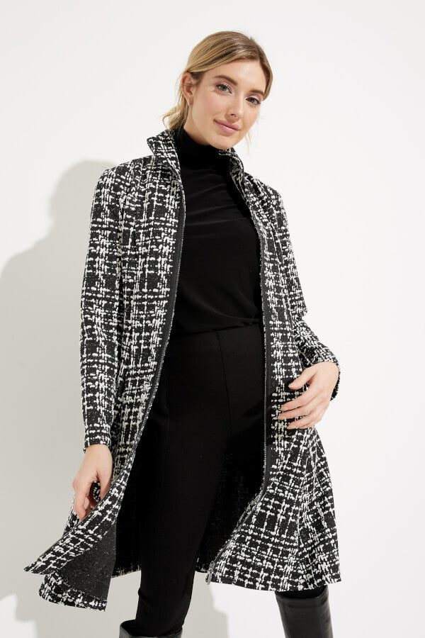 Joseph Ribkoff 233167 Flared Plaid Jacket Black White Viau Ladies Wear