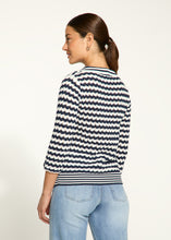 Load image into Gallery viewer, FDJ - 1456314 - Polo Sweater - Navy Stripe
