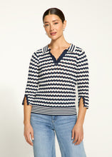 Load image into Gallery viewer, FDJ - 1456314 - Polo Sweater - Navy Stripe
