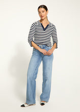 Load image into Gallery viewer, FDJ - 1456314 - Polo Sweater - Navy Stripe
