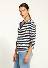 Load image into Gallery viewer, FDJ - 1456314 - Polo Sweater - Navy Stripe
