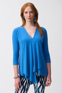 Joseph Ribkoff -161066 - Asymmetric Tunic - Coastal Blue