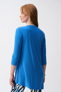 Joseph Ribkoff -161066 - Asymmetric Tunic - Coastal Blue