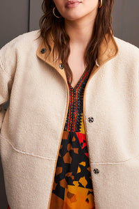 Tribal - 1977O - Snap Front Reversible Coat - Tan