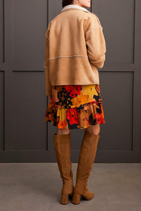 Tribal - 1977O - Snap Front Reversible Coat - Tan