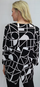 Softworks - 202232 - Split Sleeve Top Back Overlay Detail - Black & White