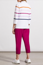 Load image into Gallery viewer, Tribal - 1805O - 3/4 Sleeves Striped Polo - Raspberry
