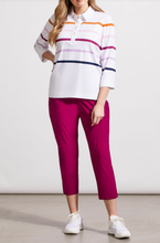 Load image into Gallery viewer, Tribal - 1805O - 3/4 Sleeves Striped Polo - Raspberry
