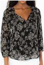 Load image into Gallery viewer, Point Zero - MOM4089 - Split V-Neck Blouse and Cami - Black/Ivory
