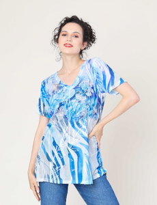 Cativa - 120107 - Short Sleeve Top - Blue Lagoon