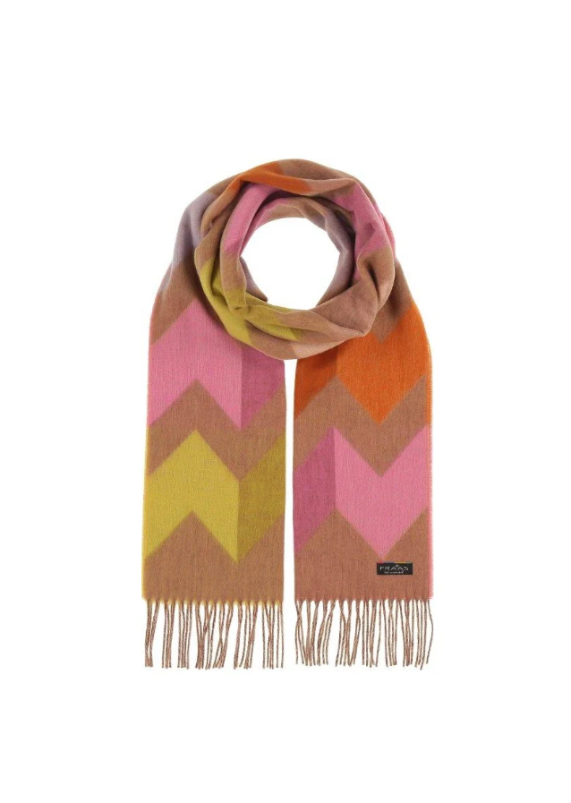 FRAAS - 641016 - 180 - Chevron ZigZag Cashmink Scarf - Camel