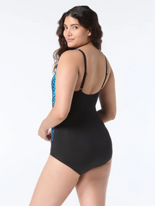 Gabar - G4J215 - High Neck One Piece Swimsuit - Black Blue