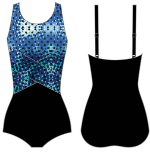 Gabar - G4J215 - High Neck One Piece Swimsuit - Black Blue