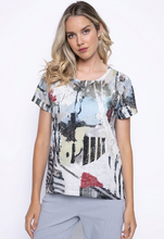 Load image into Gallery viewer, Picadilly - GC104KR - Embellishment Printed Top - Blue Multi
