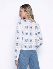 Load image into Gallery viewer, Picadilly - GK206 - Crochet Style Top - Blue/White
