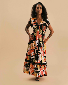 Cativa - 251984 - Side Pockets Tropical Dress