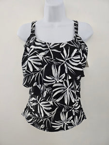 Karmilla - T9-501 - Tiered Tankini Top - Black and White