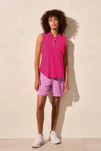 Load image into Gallery viewer, Tribal - 2061O - Sleeveless Polo Top With Scallop Edge - Beetroot
