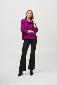 Joseph Ribkoff - 244069 - Woven Jacquard Boxy Top - Empress