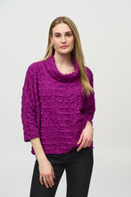 Load image into Gallery viewer, Joseph Ribkoff - 244069 - Woven Jacquard Boxy Top - Empress
