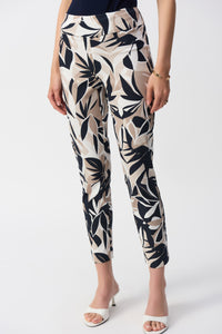 Joseph Ribkoff - 251001 - Tropical Print Slim Pant - Vanilla Multi