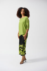 Joseph Ribkoff - 251063 - Relax Fit Crew Neck Top - Greenery