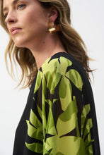 Load image into Gallery viewer, Joseph Ribkoff - 251147 - Chiffon And Silky Knit Floral Poncho Top - Black/Multi
