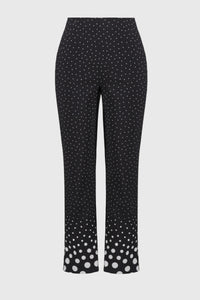 Joseph Ribkoff - 251223 - Millennium Dot Print Straight Ankle Pant - Black/Vanilla