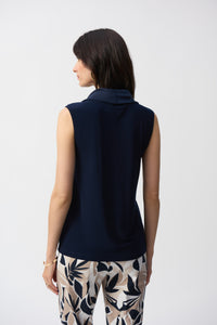 Joseph Ribkoff - 251276 - Satin Sleeveless Top - Midnight Blue