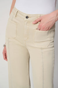 Joseph Ribkoff - 251901 - Culotte Jeans With Embellished Front Seam - Moonstone