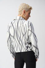 Load image into Gallery viewer, Joseph Ribkoff - 251910 - Faux Suede Floral Print Jacket - Vanilla/Black
