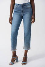 Load image into Gallery viewer, Joseph Ribkoff - 251956 - Straight Fit Crop Stretch Jeans - Vintage Blue
