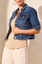 Load image into Gallery viewer, Tribal - 5713O - Elbow Sleeve Denim Jacket - Stormyblue
