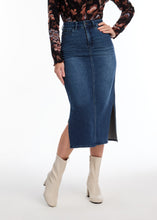 Load image into Gallery viewer, FDJ - 6981843 - Side Slit Denim Skirt - Dark Wash
