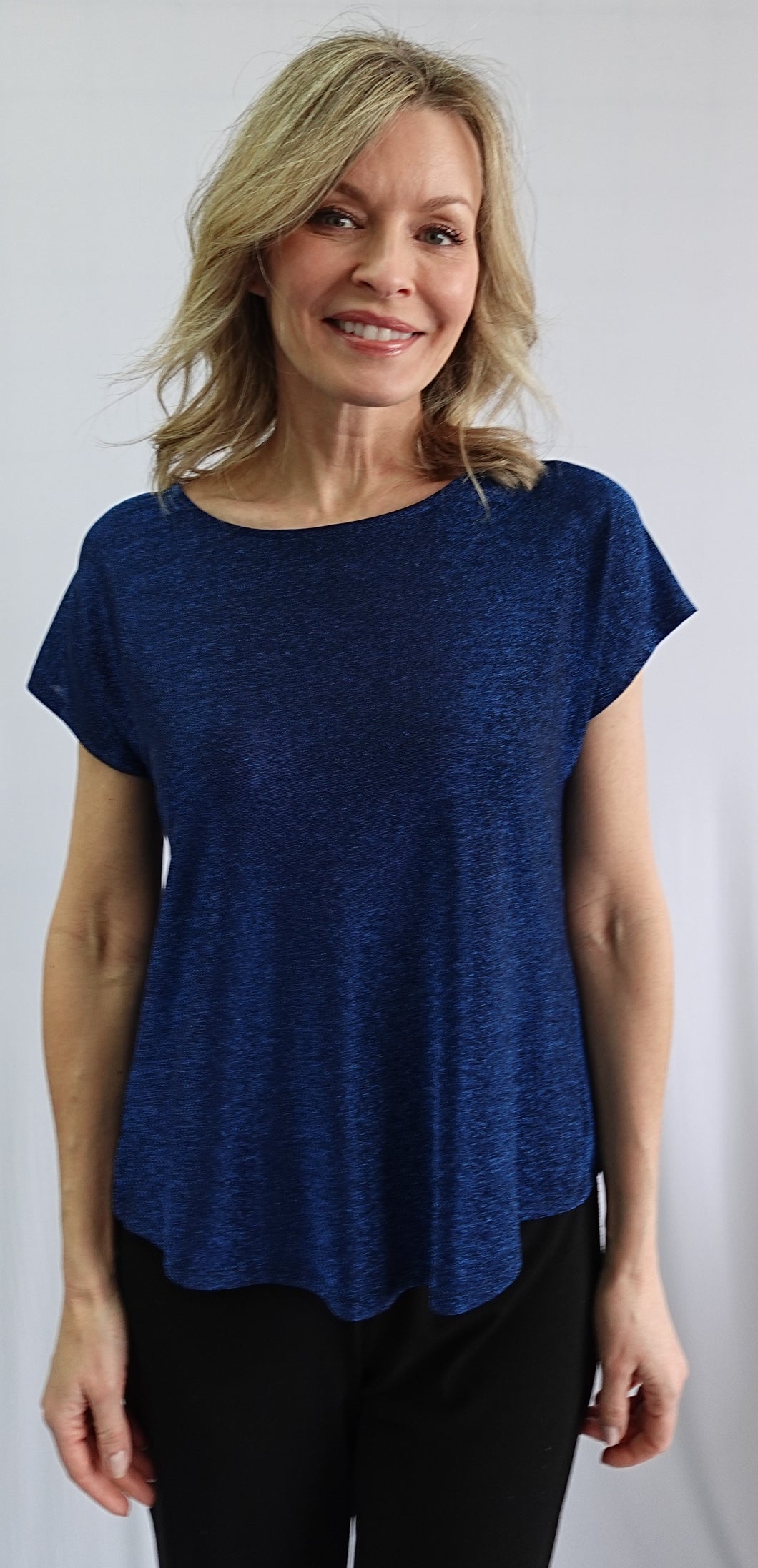 Softworks - 102009 - Lurex Top with Back Detailing - Royal