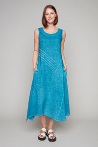 Carré Noir - 7882- Linen Sundress - Teal