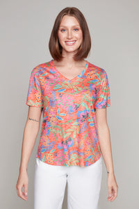 Carré Noir - 7902 - V Neck Floral Top