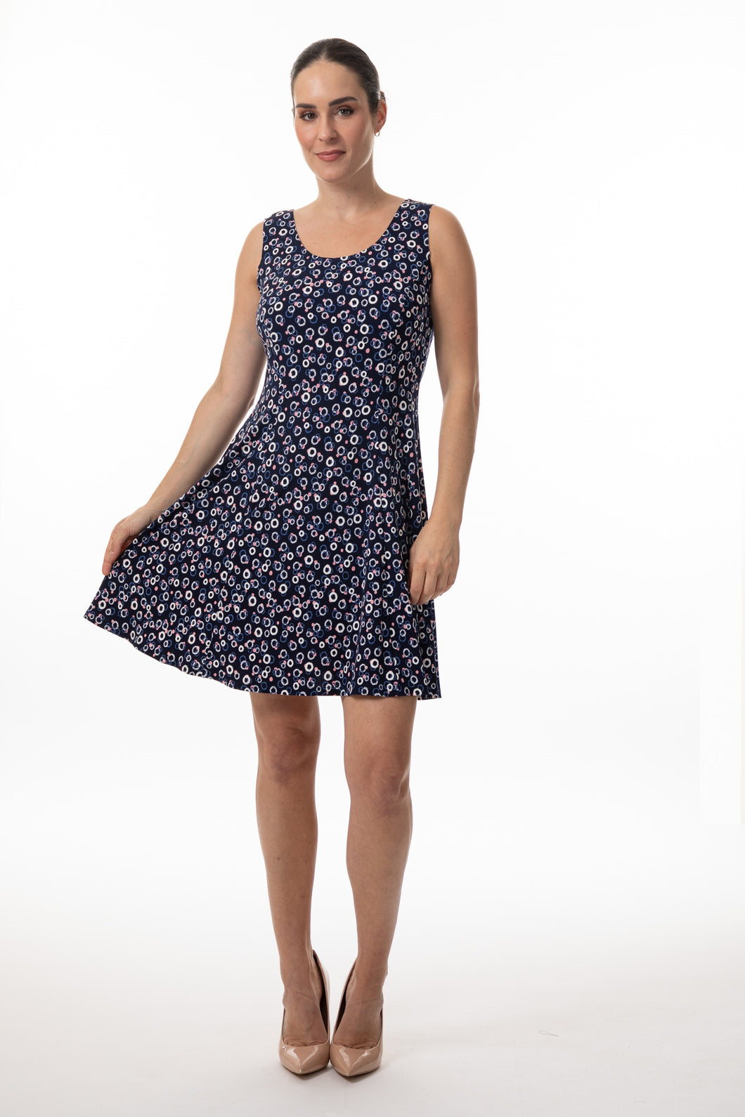 Bali - 8560 - Printed Sundress -Navy