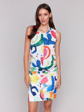 Load image into Gallery viewer, Charlie B - C1365H - Printed Sleeveless Top With Knot Detail - Abstract
