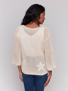 Charlie B - C2793 - Jacquard Sweater - Natural