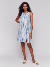 Load image into Gallery viewer, Charlie B - C3204 - Printed Sleeveless Crew Neck Dress - Beach
