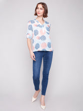 Load image into Gallery viewer, Charlie B - C4188A - Cotton Gauze Half-Button Blouse - Jasmine
