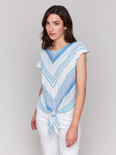 Load image into Gallery viewer, Charlie B - C4271 - Yam Dye Linen Cap Sleeve Blouse - Coastal
