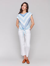 Load image into Gallery viewer, Charlie B - C4271 - Yam Dye Linen Cap Sleeve Blouse - Coastal
