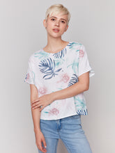 Load image into Gallery viewer, Charlie B - C4487P - Printed Linen Dolman Top - Lush
