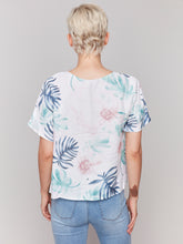 Load image into Gallery viewer, Charlie B - C4487P - Printed Linen Dolman Top - Lush
