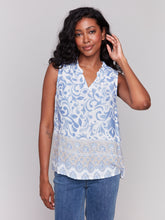 Load image into Gallery viewer, Charlie B - C4529RP - Printed Sleeveless Top - Royal
