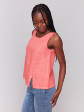 Load image into Gallery viewer, Charlie B - C4543R - Sleeveless Linen Top With Slit - Watermelon
