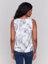 Load image into Gallery viewer, Charlie B - C4599P - Satin Look Printed Sleeveless Top - Ivory
